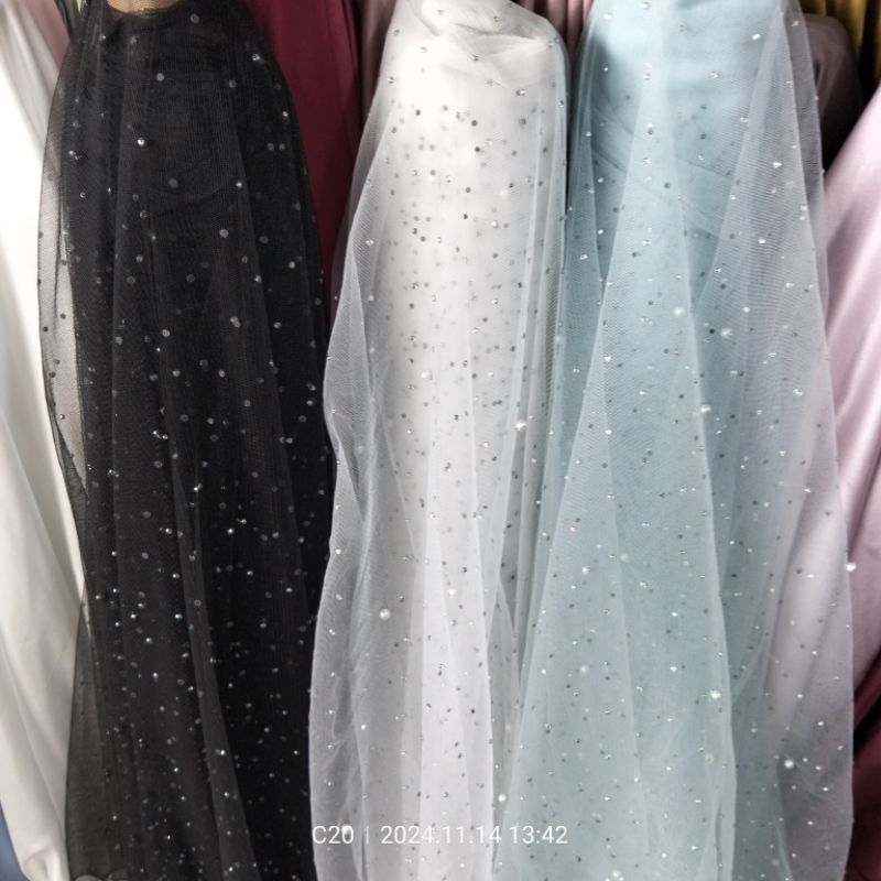 Harga/1 m | Kain Tile Mutiara Premium / Kain Tile Mutiara Glitter / Bahan Tile Mutiara Premium