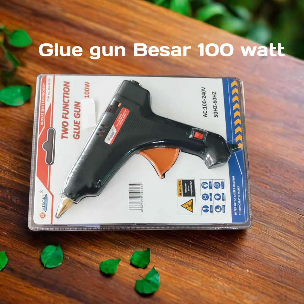 

rtc Hiroki Glue Gun Kuningan 100 Watt Besar Lem Tembak Pencairan Lem Stabil
