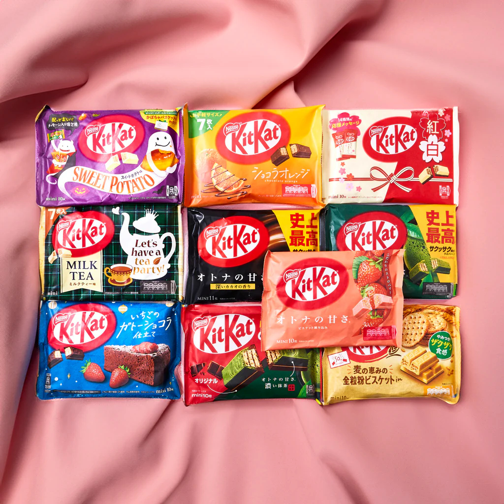 

✅ READY STOCK LANGSUNG KIRIM Japanese KitKat Mini Otona No Amasa Strong Green Tea Strawberry Matcha Banana autumn sweet sanrio series baskin robbins choco mint hello kitty Nestle Original Coklat Kit Kat Japan Jepang oleh oleh JASTIP MURAH dark orange