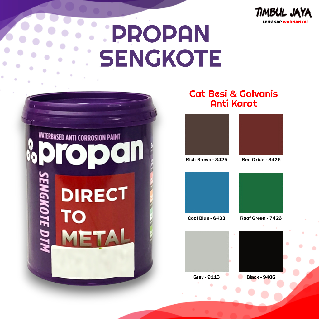 Propan Sengkote Hitam Doff 1kg / cat besi anti karat 1kg hitam / cat sengkote propan / cat anti kara