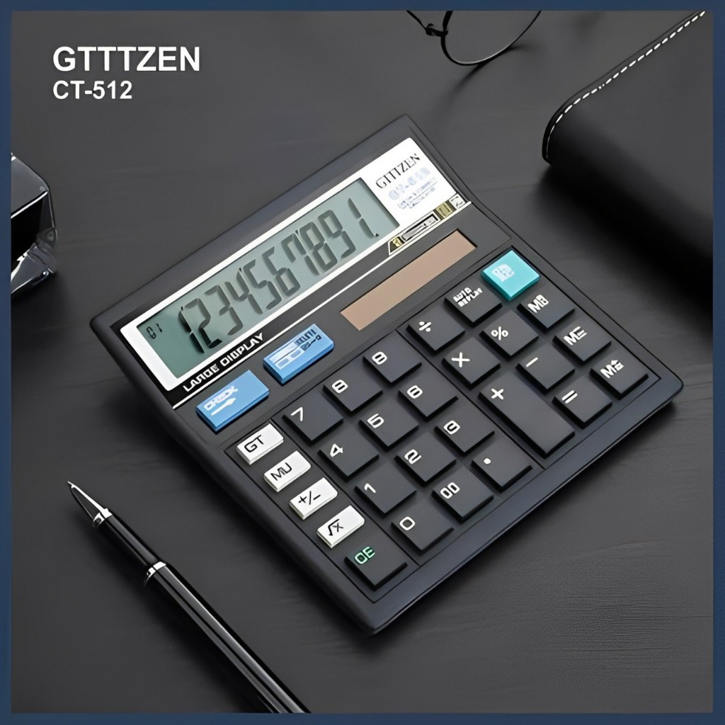 

Kalkulator 12 Digit GT-512 New Model Good Quality Dual Power Layar LCD