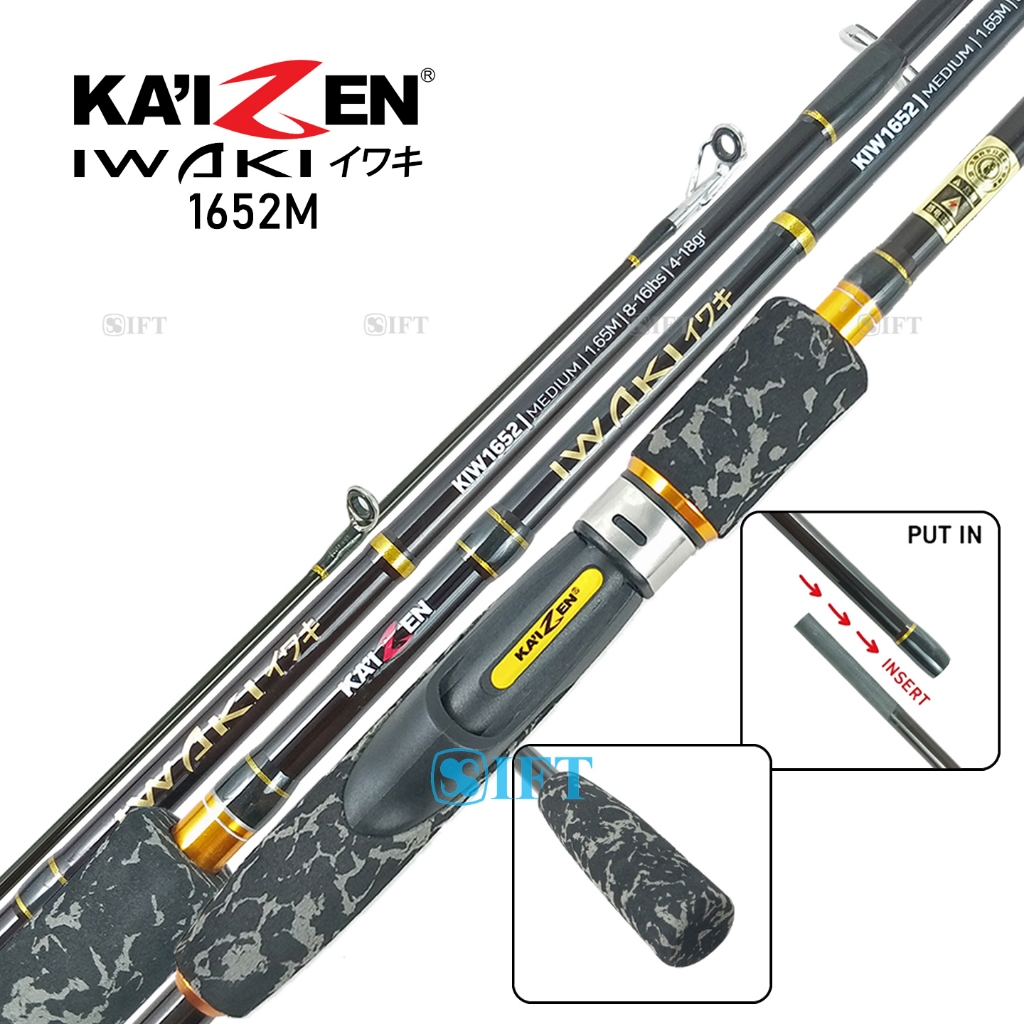 Joran KAIZEN IWAKI Spinning | Solid Top Carbon | Ikan Mas 165 180