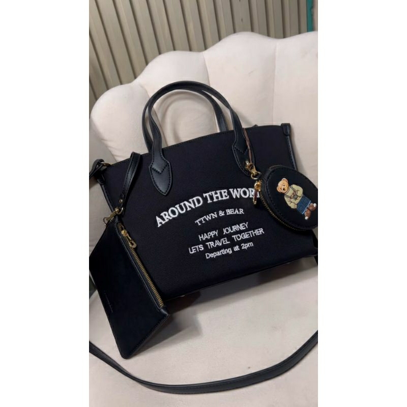 New ready stok tas tote kanvas sz L ttwn bear ori bkk