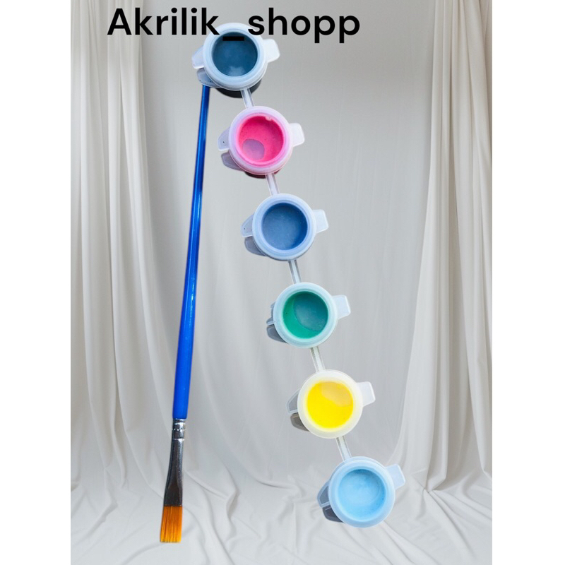 

cat lukis akrilik set 6 warna dan 1 kuas/3ml