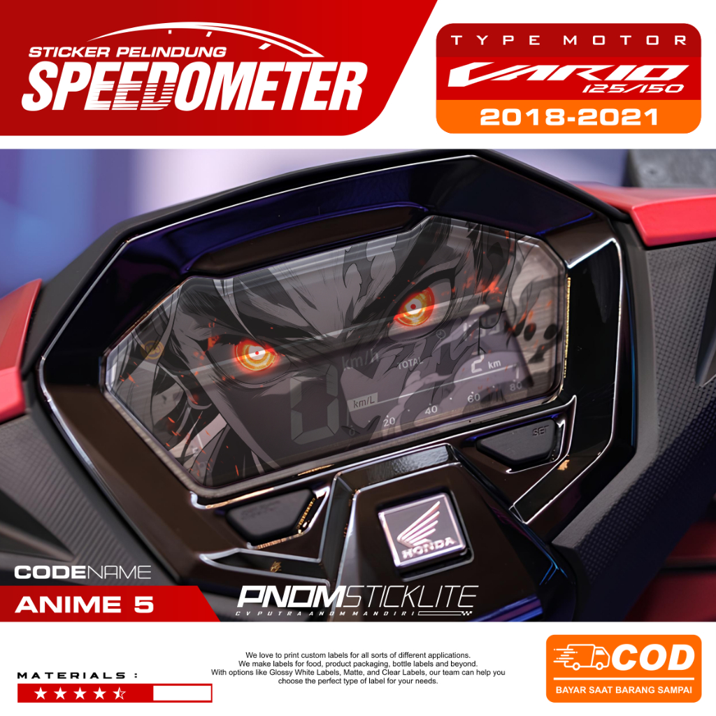 STIKER ANTI GORES SPEEDOMETER VARIO NEW 125 150 160 ANIME STICKER SPEEDOMETER KARTUN VARIO NEW