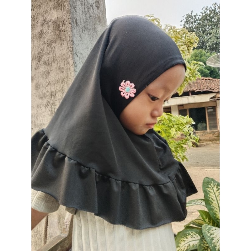 Hijab anak terbaru, hijab anak non pet ada variasi bunga,  hijab rempel anak hijab anak kekinian, be