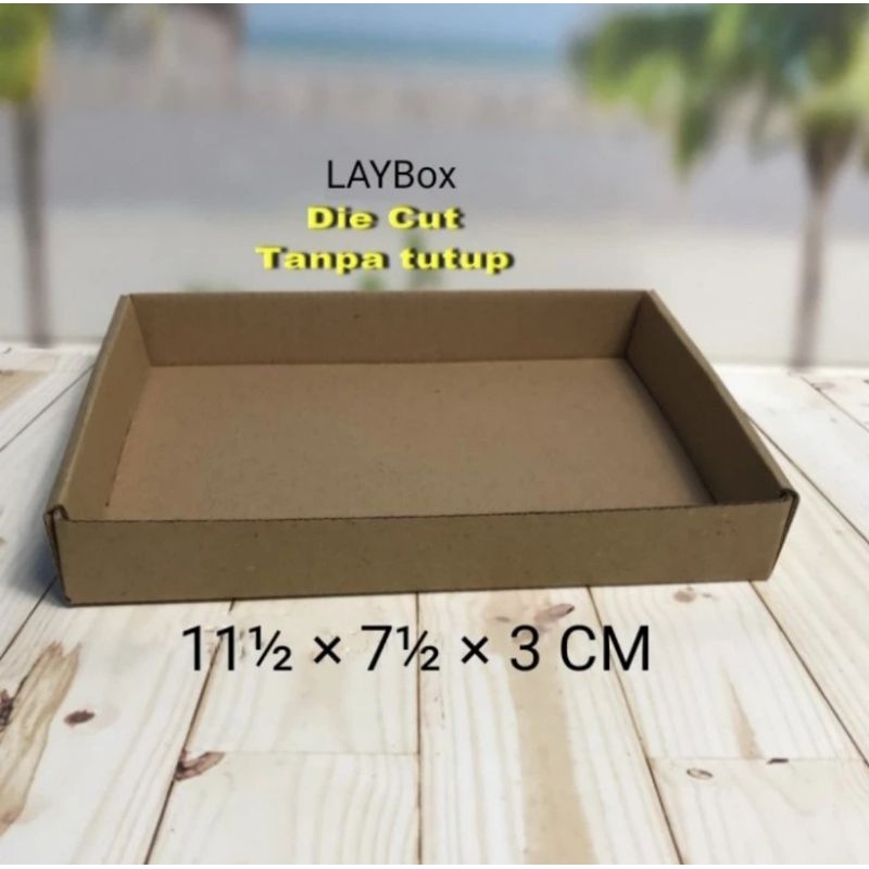 

KARDUS/KARTON/BOX UK. 11,5 x 7,5 x 3 cm ... MODEL NAMPAN / TANPA TUTUP .. DUS DIE CUT