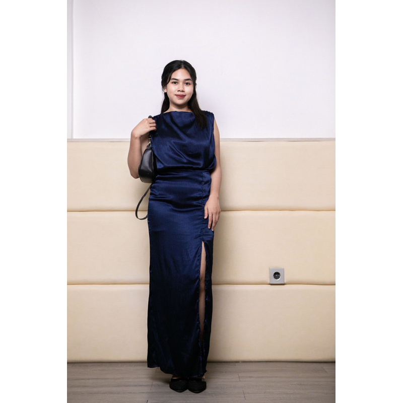 korean dress wanita / longdress premium / satin dress kondangan