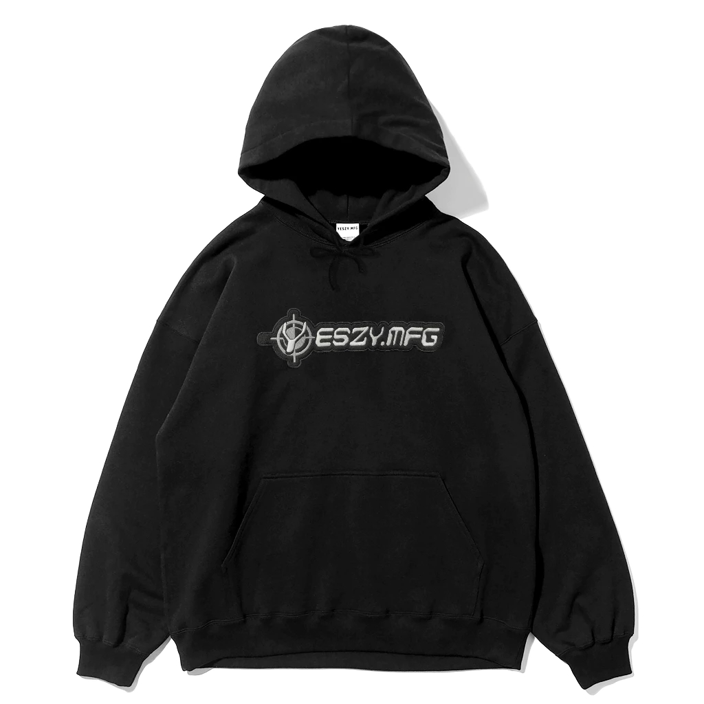 YESZY.MFG Velocity Logo Embroidery Black Hoodie
