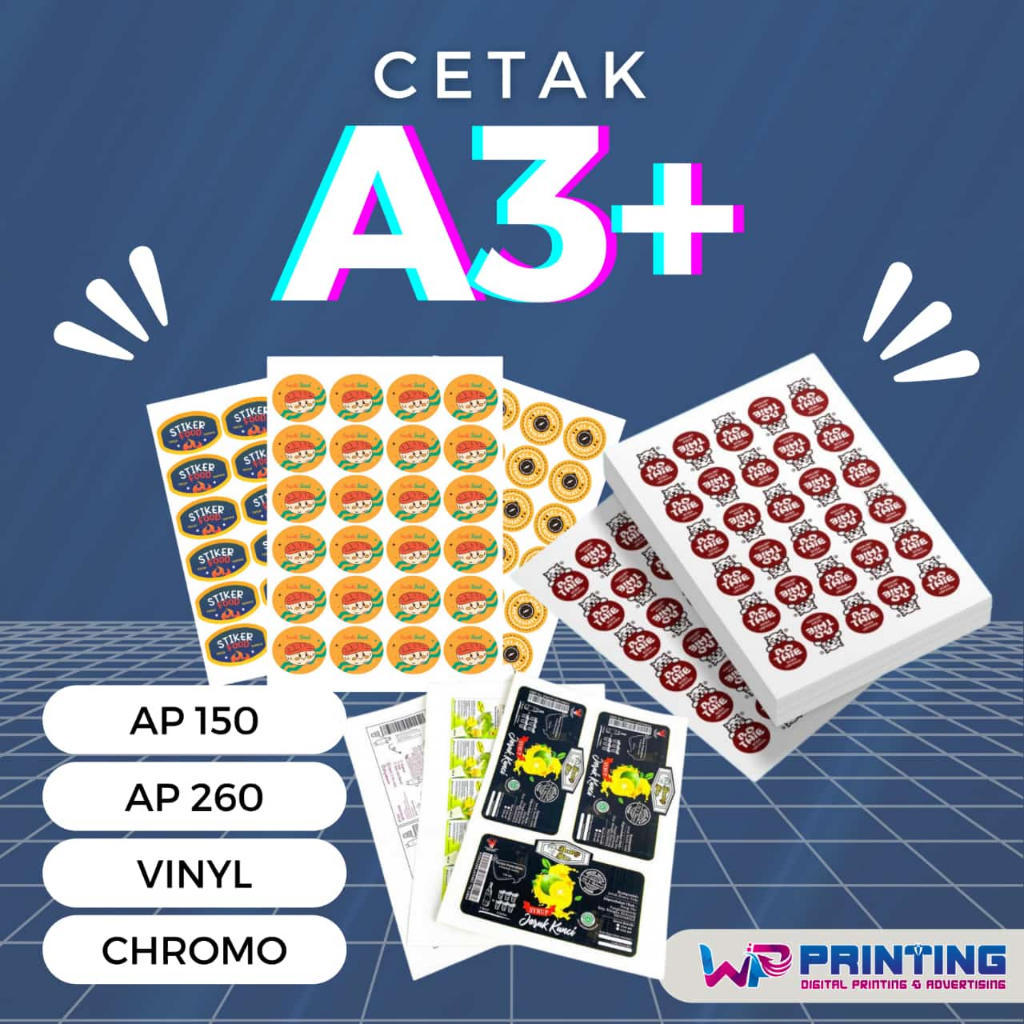

Sticker A3+ Custom - Kualitas Premium, Anti Air & Tahan Lama | Cetak Logo, Branding, & Dekorasi Unik