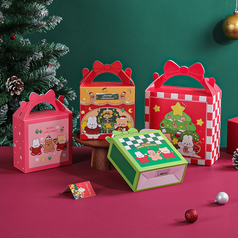 

PAOPAO Paperbox Pegangan Pita Cute Natal Merry Christmas Tas Kado Premium