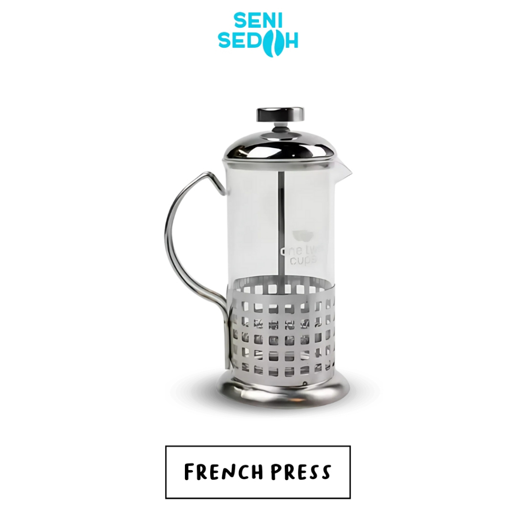 One Two Cups Teko Kopi French Press Dan Pembuih Susu