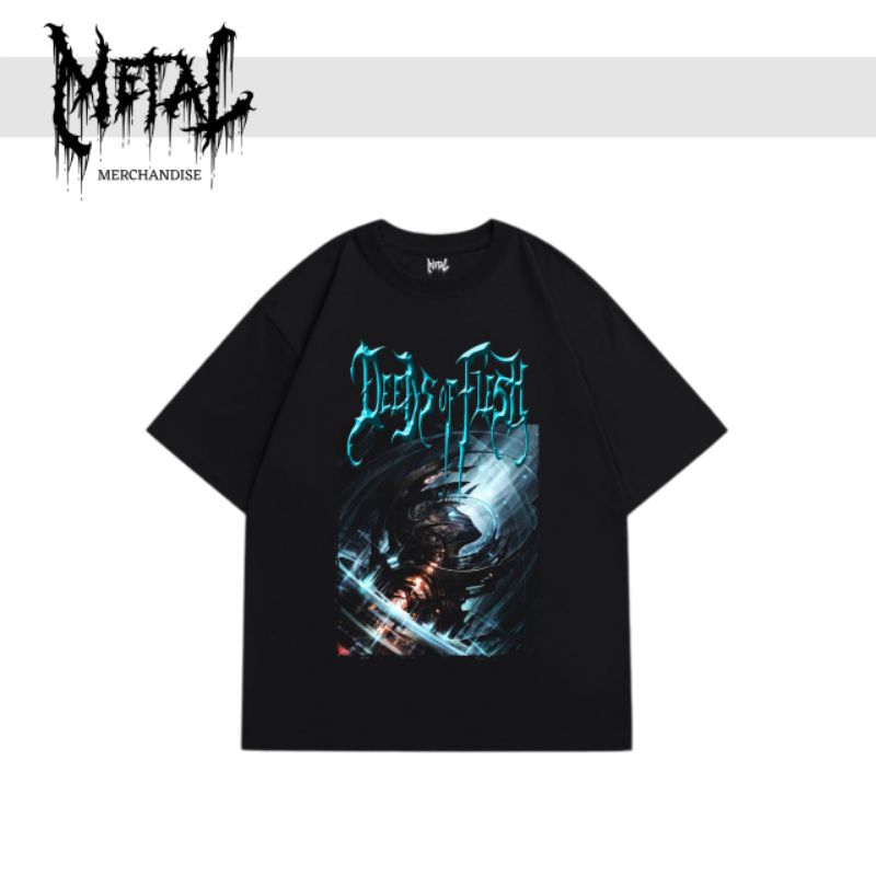 t-shirt deeds of flesh kaos band death metal rock luar negeri original