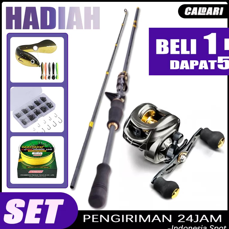 Terlaris Set Satu Joran alat pancing Casting set Joran Pancing Set 18M 21M Ultra Light Carbon 2kg 72
