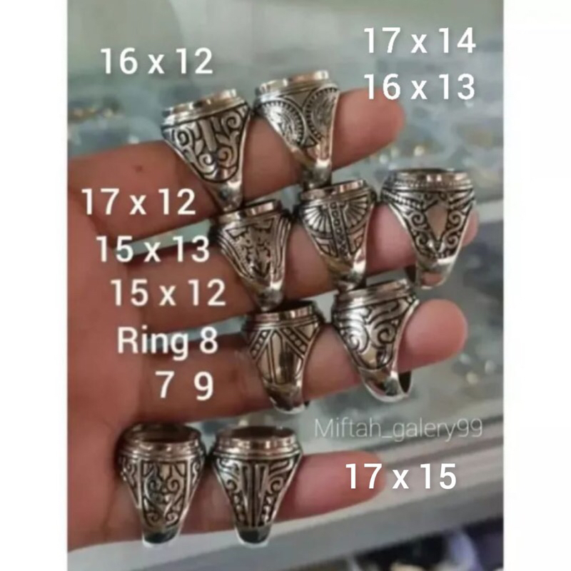 Emban ring cincin alpaka super ukir kombinasi hitam