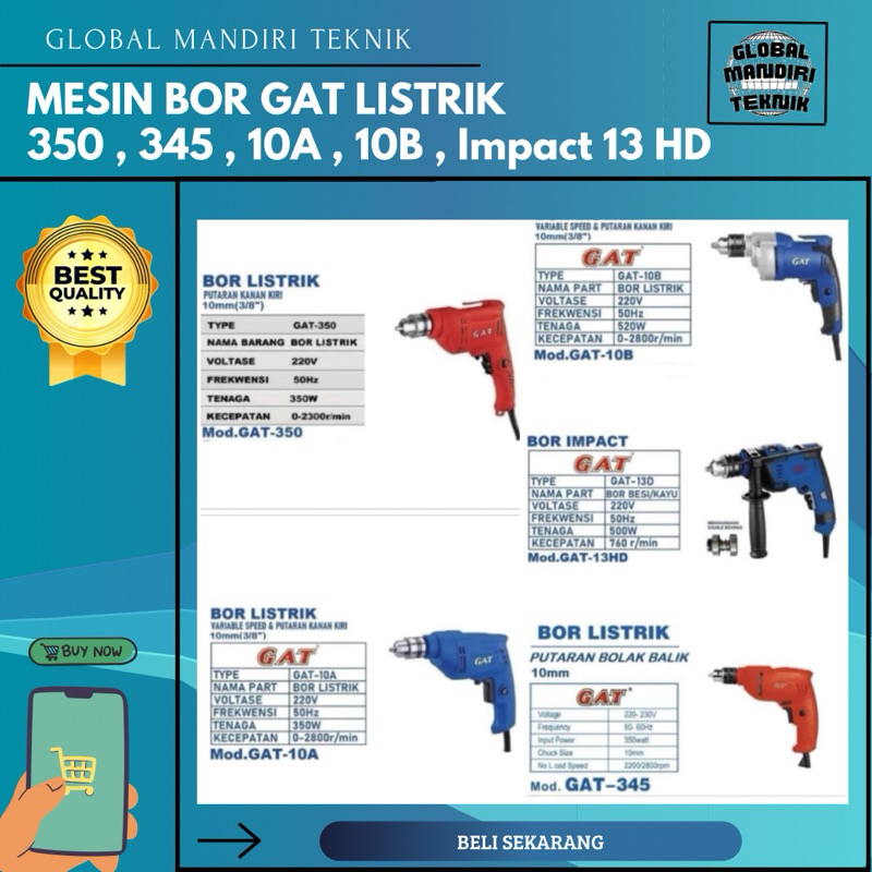 Mesin Bor Gat Listrik 10A 10B 13HD Type 350 Type 345 murah berkualitas