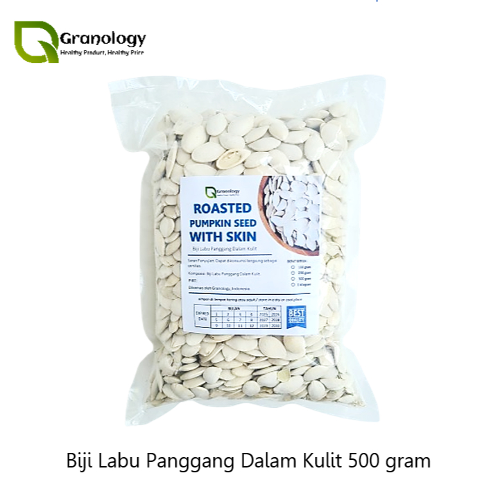 

Premium Biji Labu Panggang Dalam Kulit / Roasted Pumpkin Seed With Skin (500 gram)