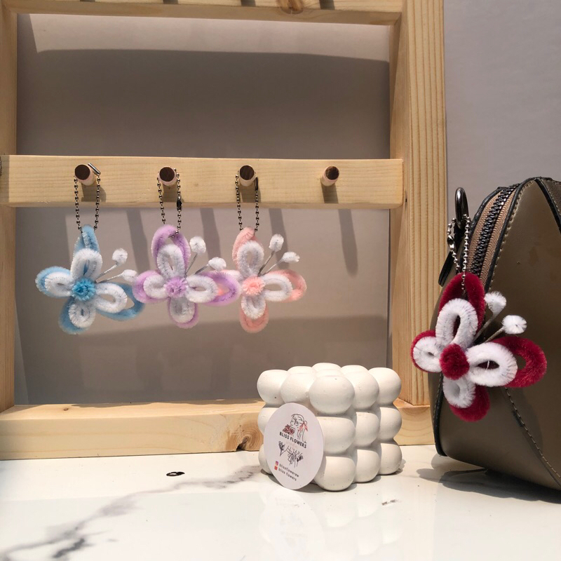 Gantungan kunci Kupu kupu | Gantungan tas | Gantungan Hp | Kawat bulu