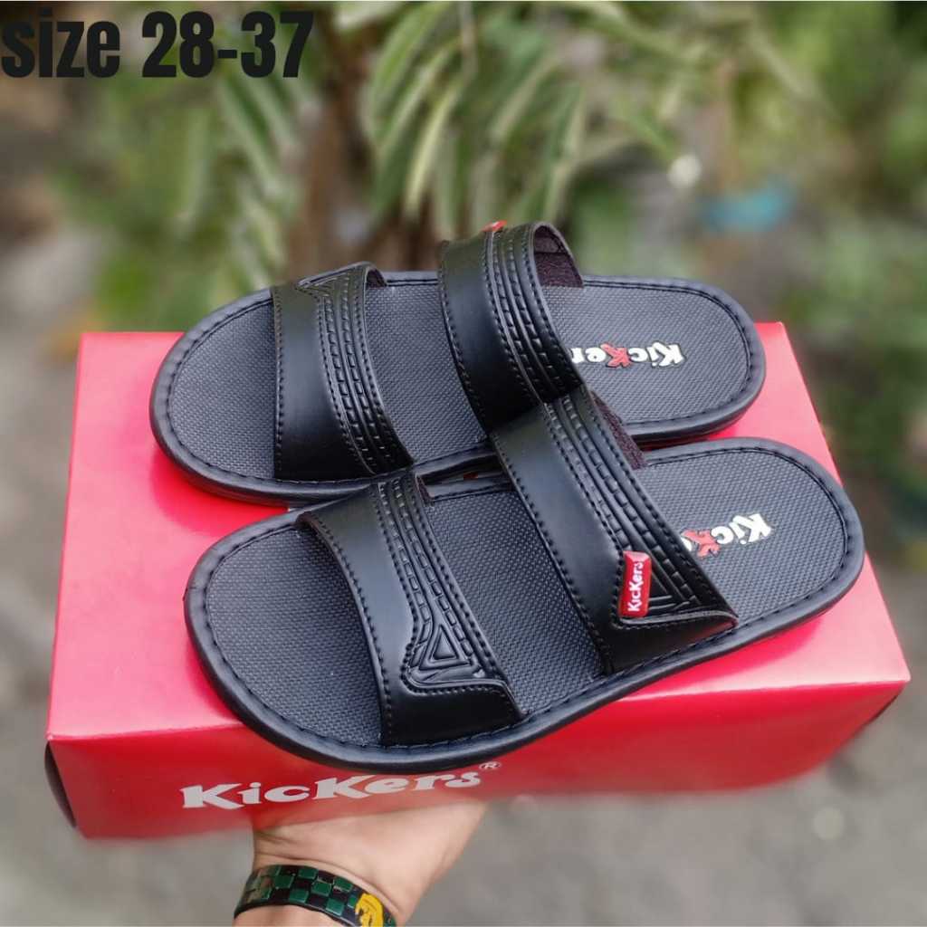 Sandal Anak Laki Laki Selop Kulit Kekinian Sandal Anak Usia 4-12 tahun Casual Distro Sandal Anak Cow