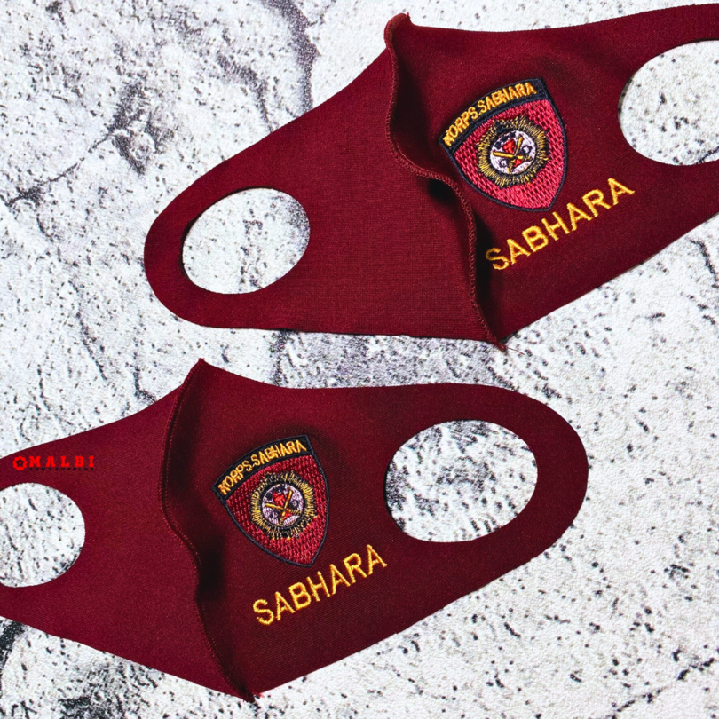 Masker Kain Bordir Logo SABHARA Merah