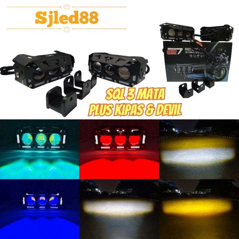 lampu sorot CR7 D53 - Lampu Tembak 3 Mata