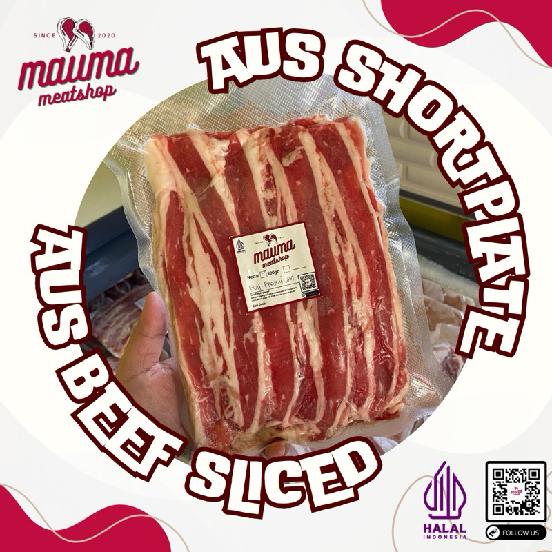 

AUS Shortplate Slice Beef 100% Murni / Brisket Shortplate Yoshinoya / Beef Slice Aus