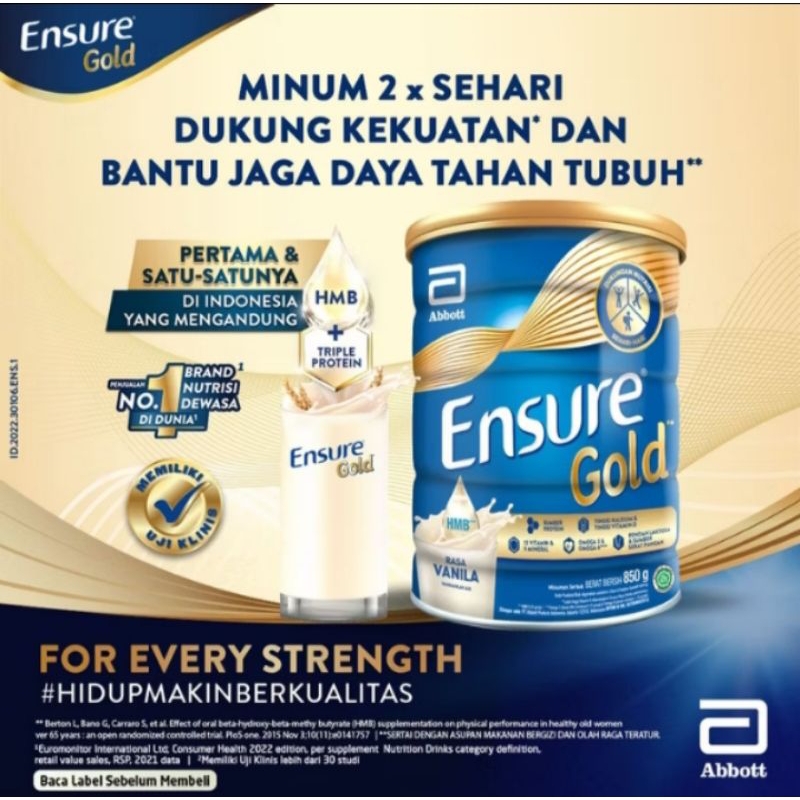 

ENSURE GOLD 800gr Vanilla / Coklat (ED : 04/2026)