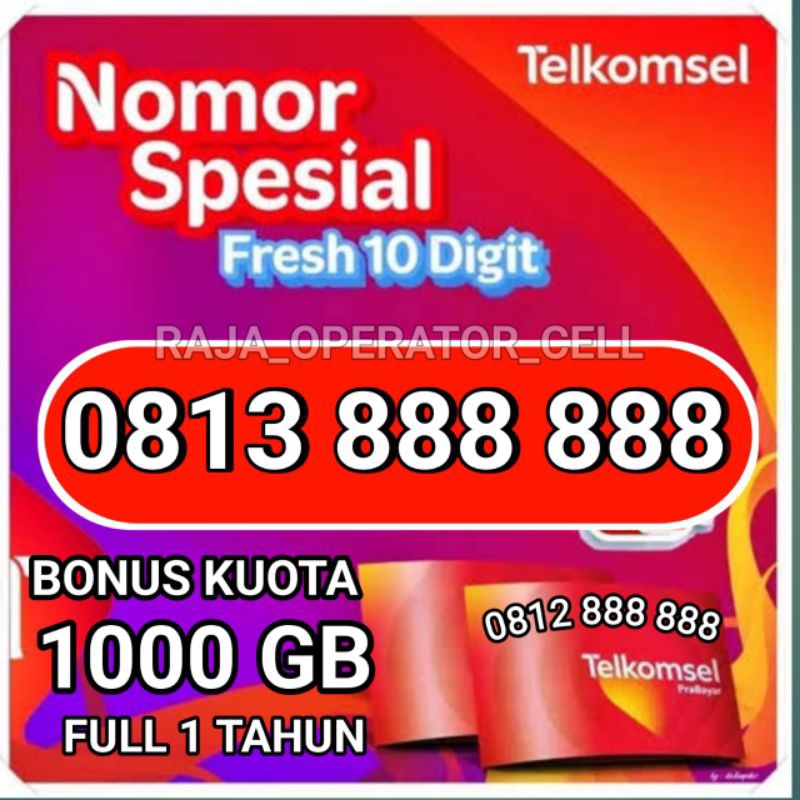 Nomor cantik perdana Telkomsel 10 angka bonus kuota 1000gb 1 tahun