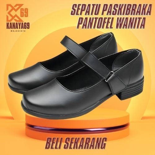 Sepatu Wanita Pantofel Paskibra - Sepatu Pantofel Hitam Murah - Sepatu Paskib Paskibraka cewe/cowo