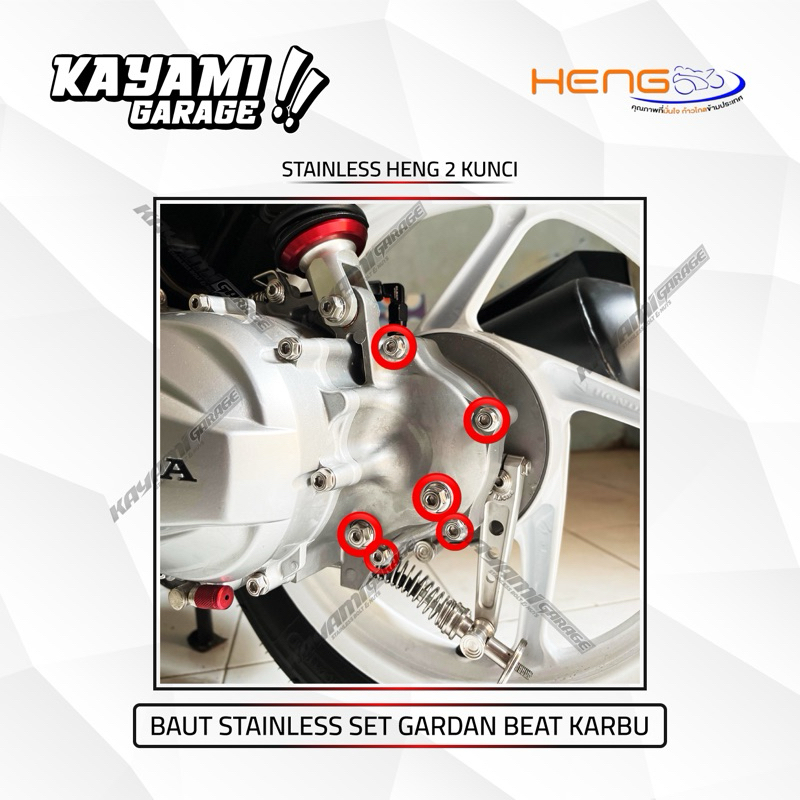 Baut stainless set gardan beat karbu