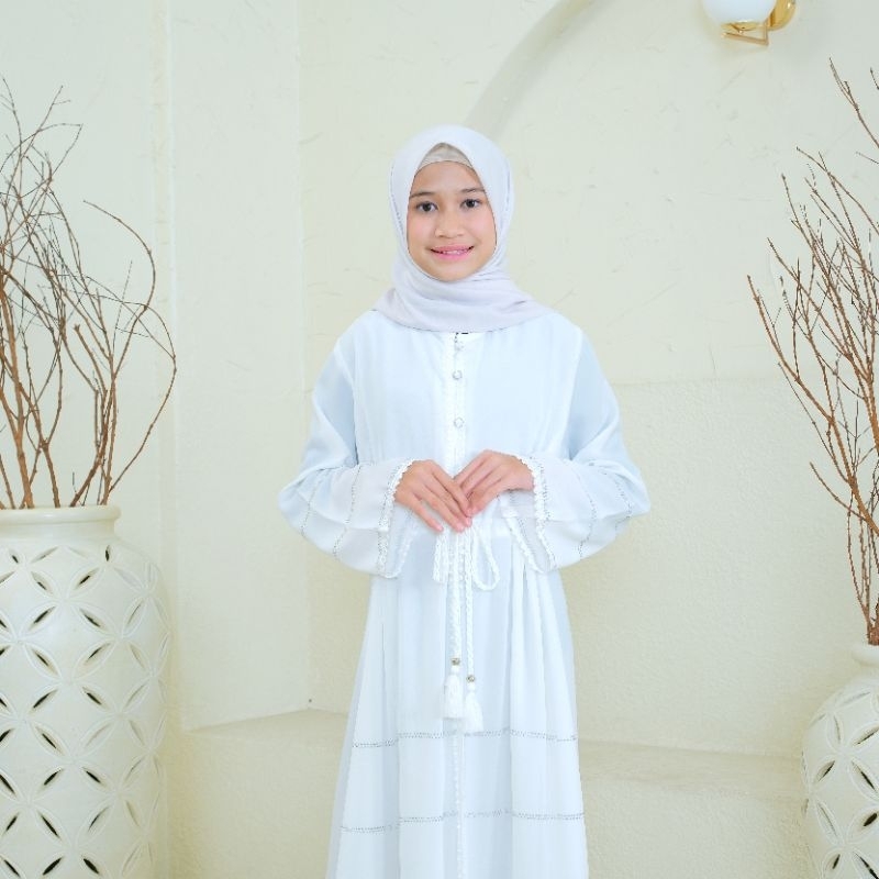 Naila Abaya Anak - gamis anak putih hitam Gamis anak remaja