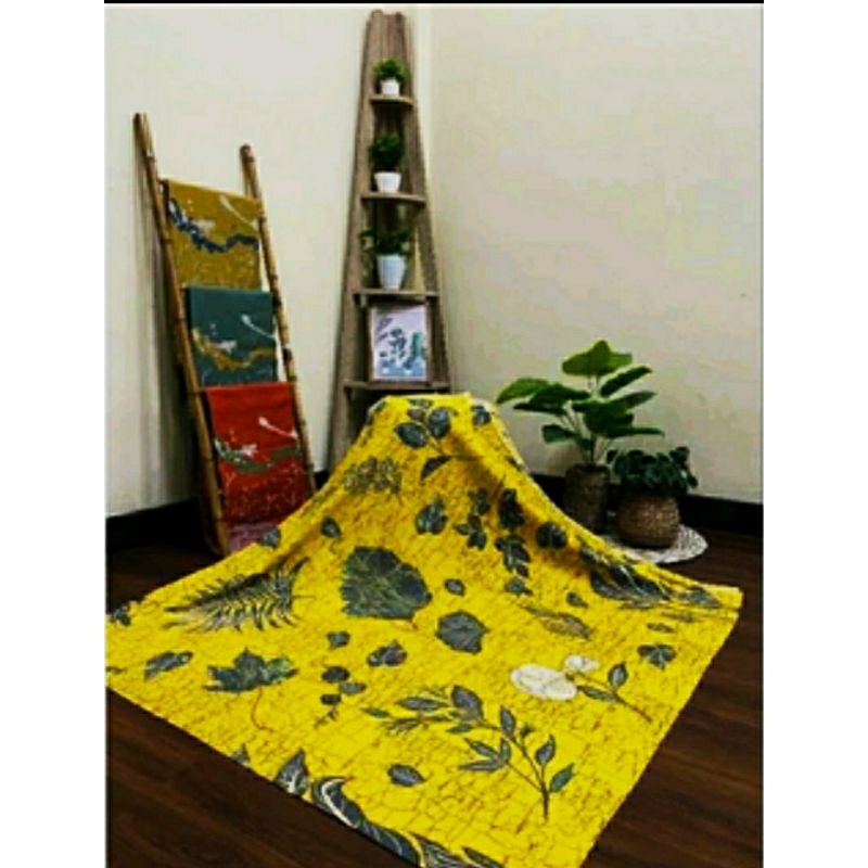 KAIN BATIK LAWEYAN SOLO ALUSAN DAUN ECOPRINT NEW VERSION KUNING