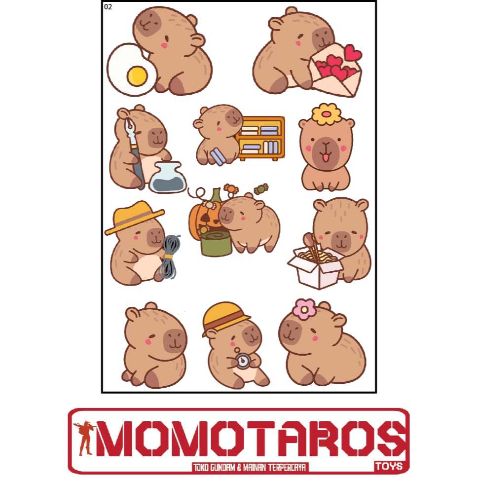

Sticker Capybara cartoon animal 1 pc
