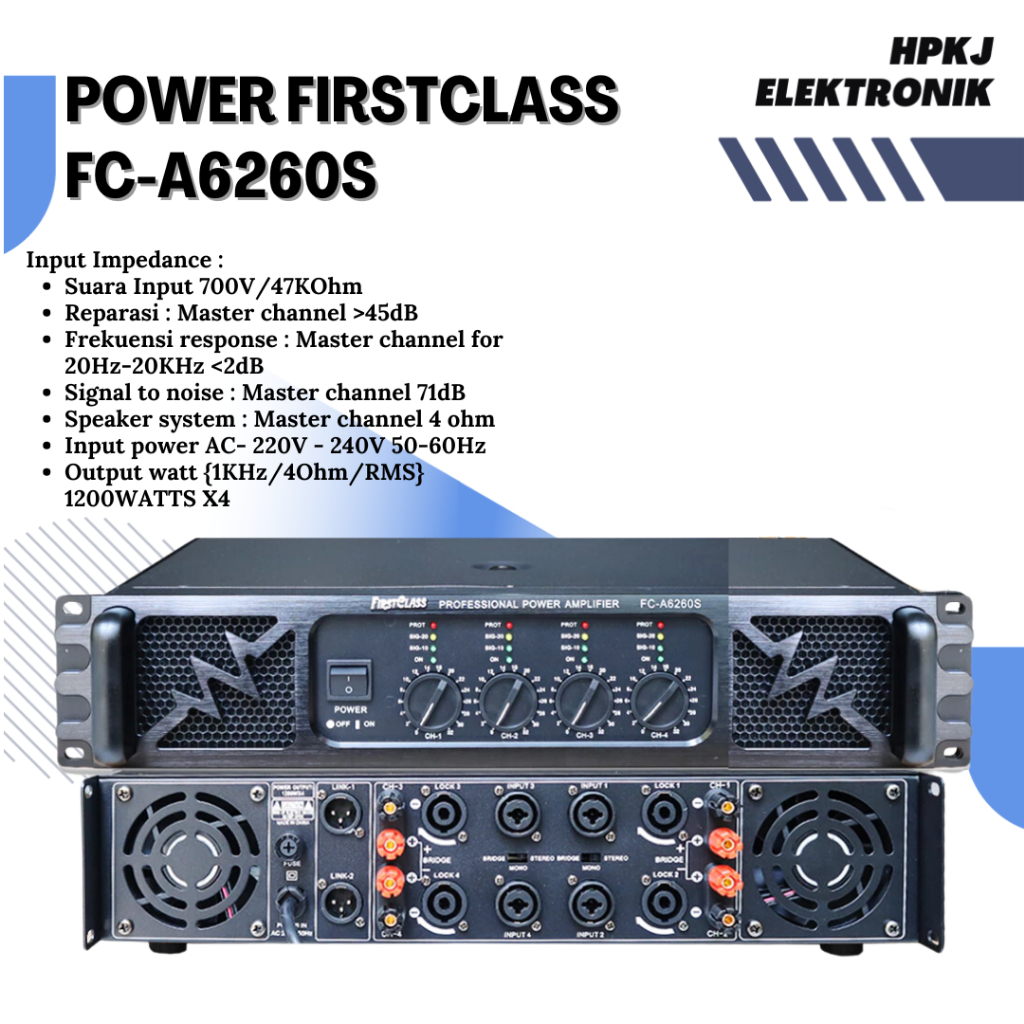 POWER AMPLIFIER FIRSTCLASS FC A6260S FIRST CLASS FC-A6260S FCA 6260S