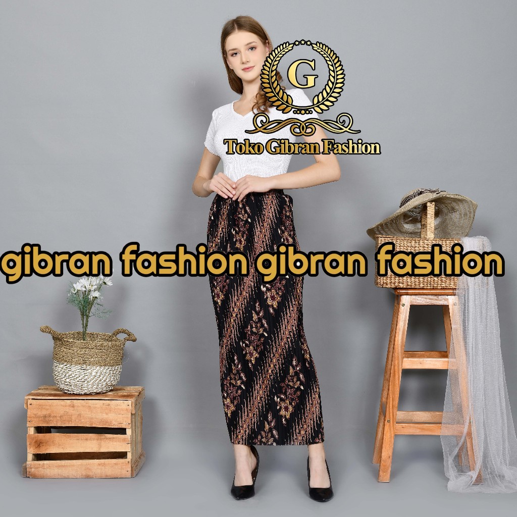 Rok Plisket Batik Jumbo Original Bawahan Kebaya Warna Hitam, Nyaman dan Elegan untuk Berbagai Acara
