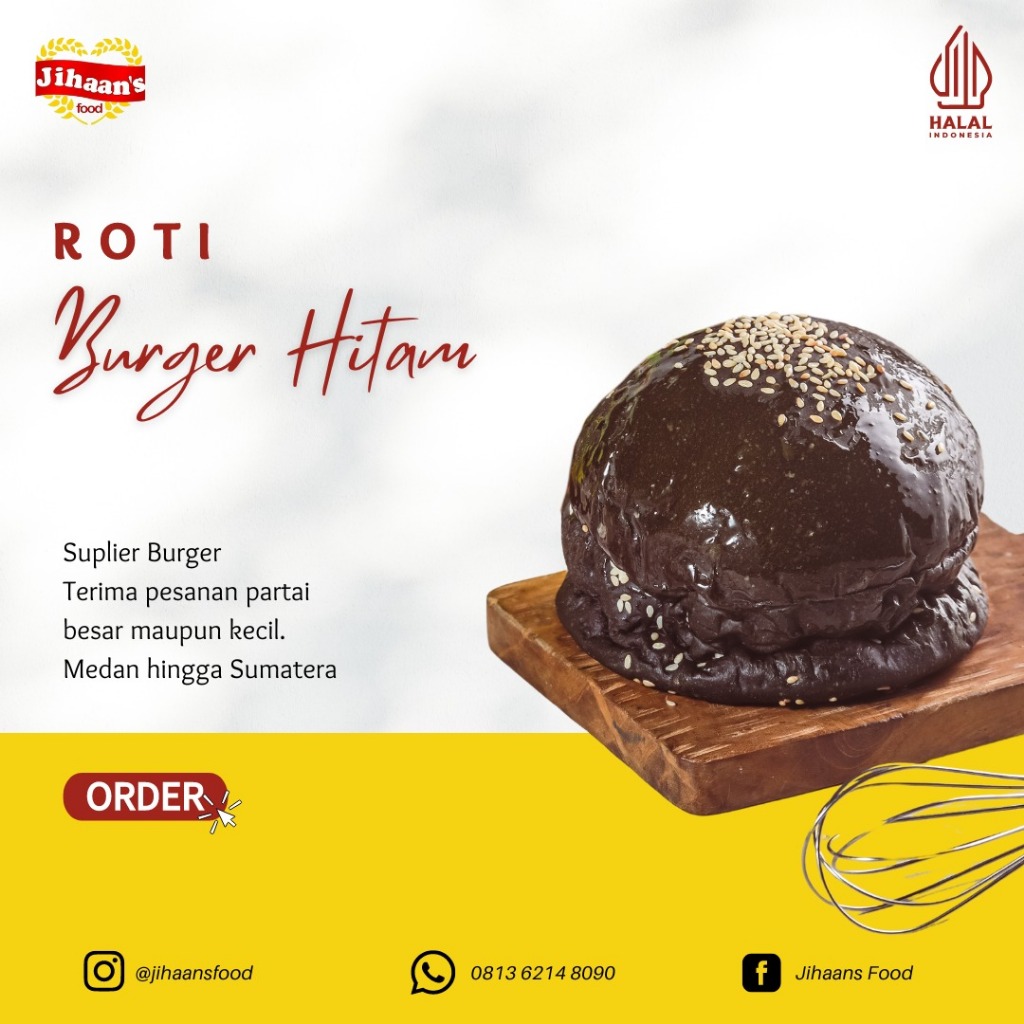 

Roti Burger Bun Hitam Isi 6 Pcs - Jihaan's Food Medan