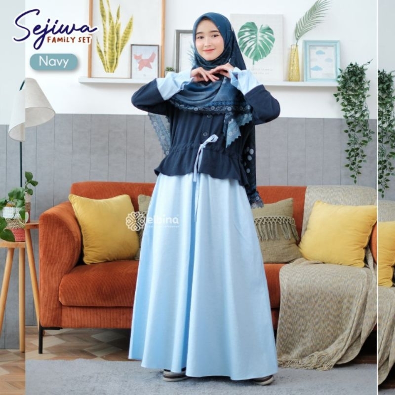 Sejiwa Dress Elbina Hijab / Gamis Polos Syar'i