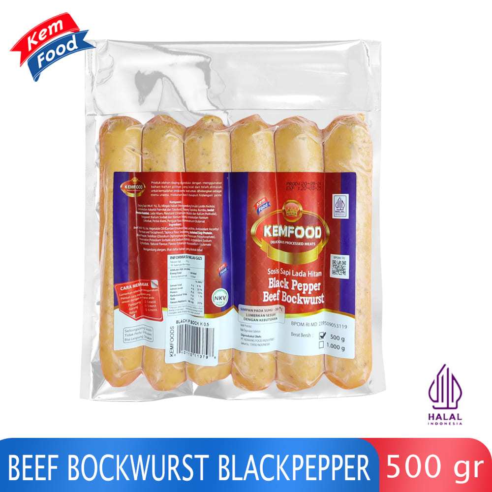 

Kemfood Sosis Sapi Black Pepper Beef Bockwurst - 500Gr