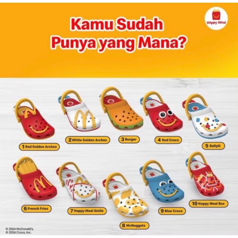 Mainan Mcd Happy meal Crocs 2024