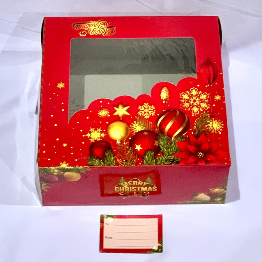 

5 pcs Kardus Lapis Legit Natal Dus Kotak Kue Cake Packaging Hampers Christmas 22x22x9 cm