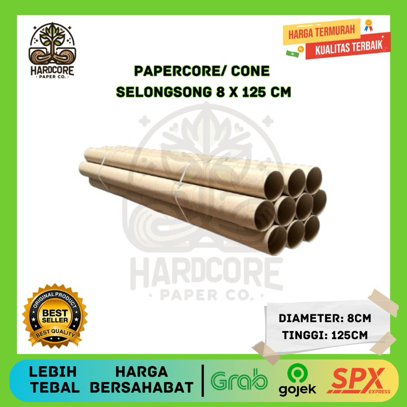 

Selongsong / Bobin / Paper Core / Cones / Packing Sticker / Packing Joran / Packing Poster 8 x 125 cm