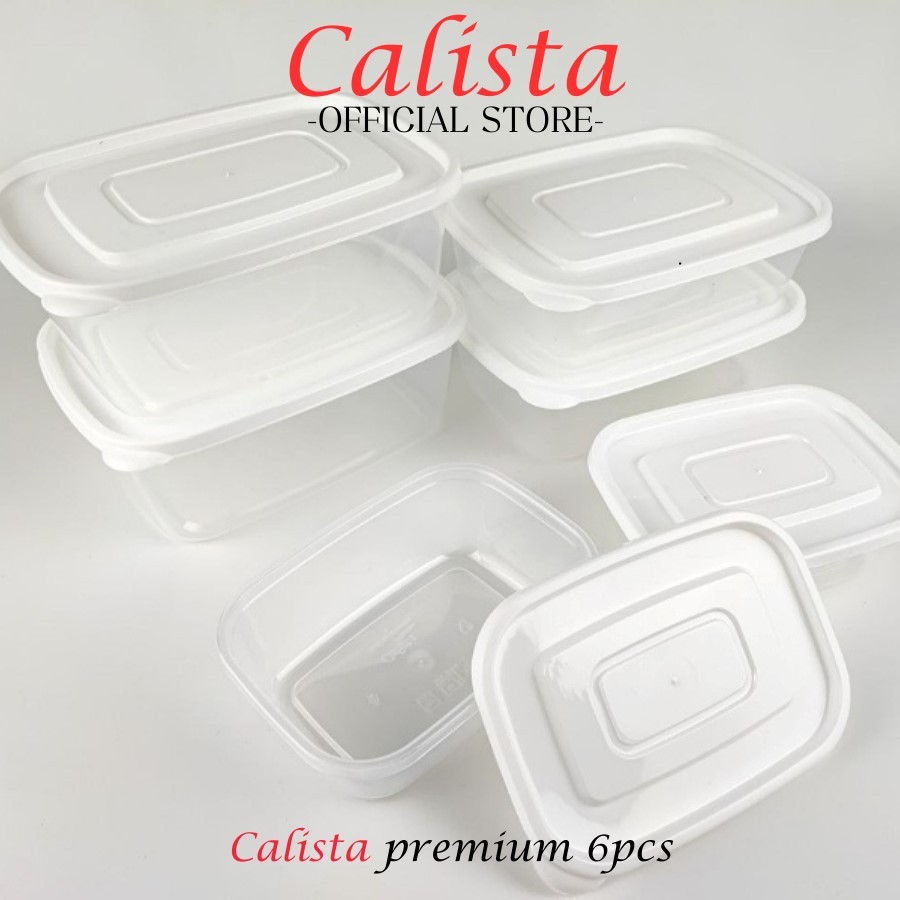 BESTPROMO [ FURANO ] PUTIH BENING FOOD KONTAINER ISI 6PCS / TOPLES KOTAK CALISTA / TOPLES PLASTIK