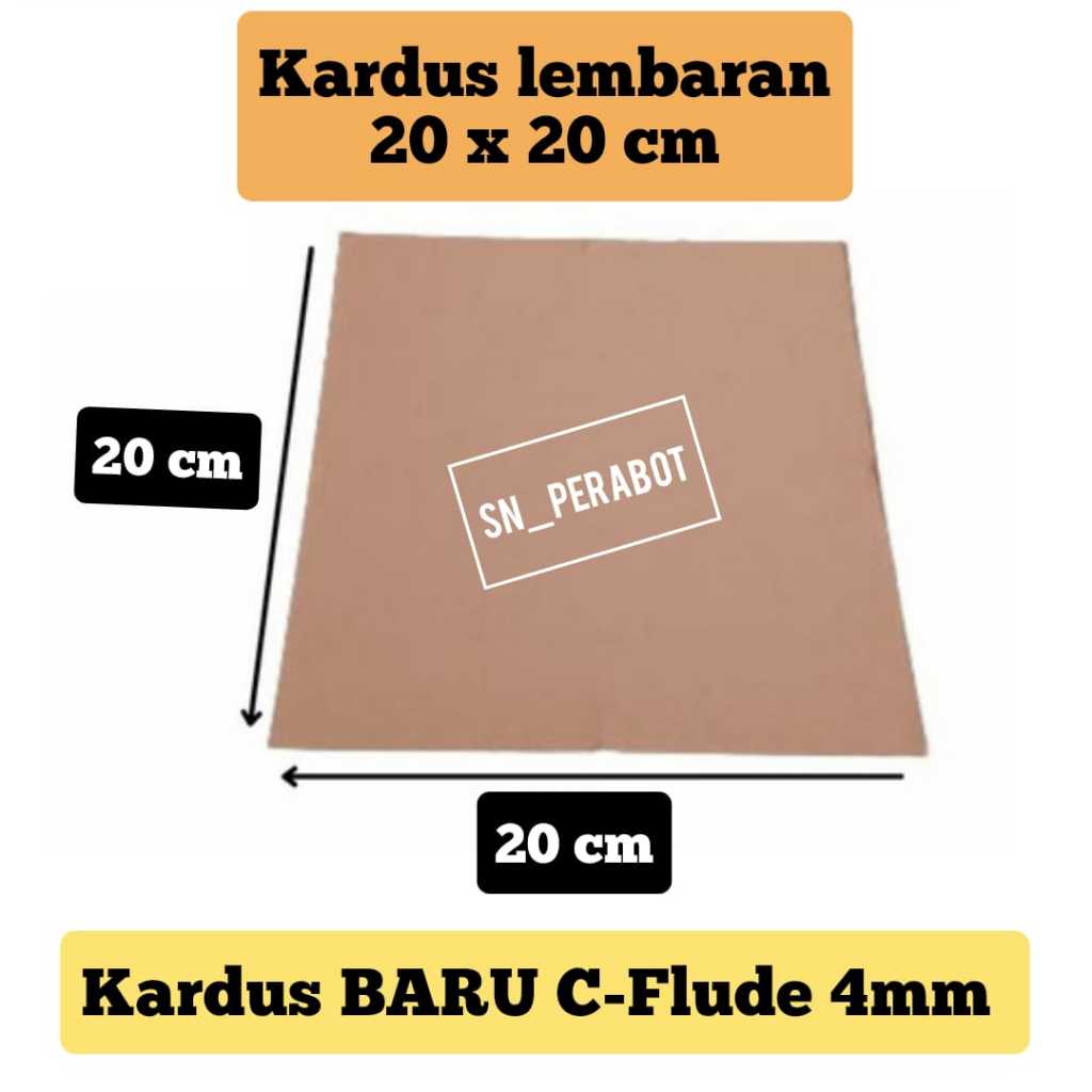 

C-FLUDE 4 MM 20X20 CM Kardus Karton Lembaran 20 x 20 cm Sheet Single Wall Corrugated C FLUDE 4MM