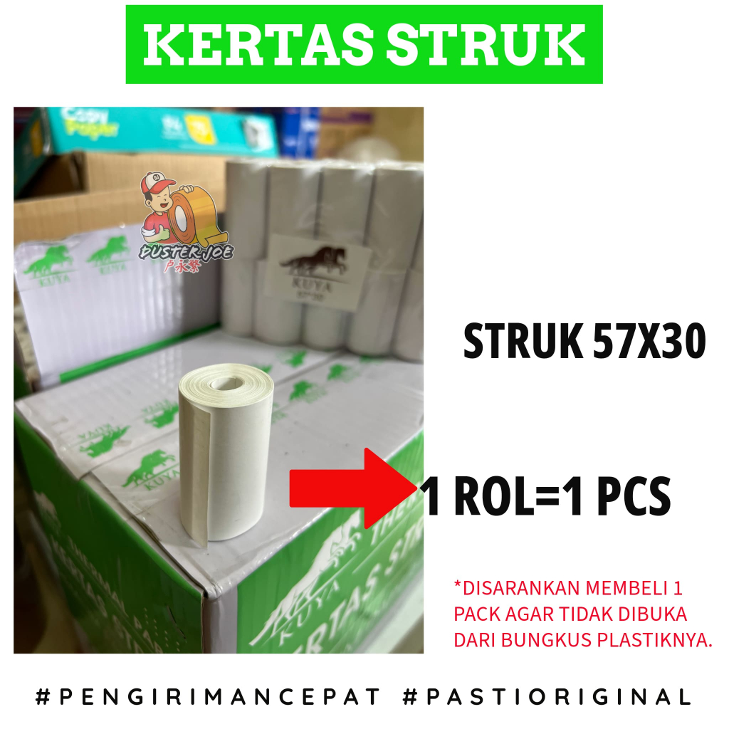 

Kertas Thermal Struk Kasir 57X30 mm Coreless KUYA 57 x 30 PER 1 ROL