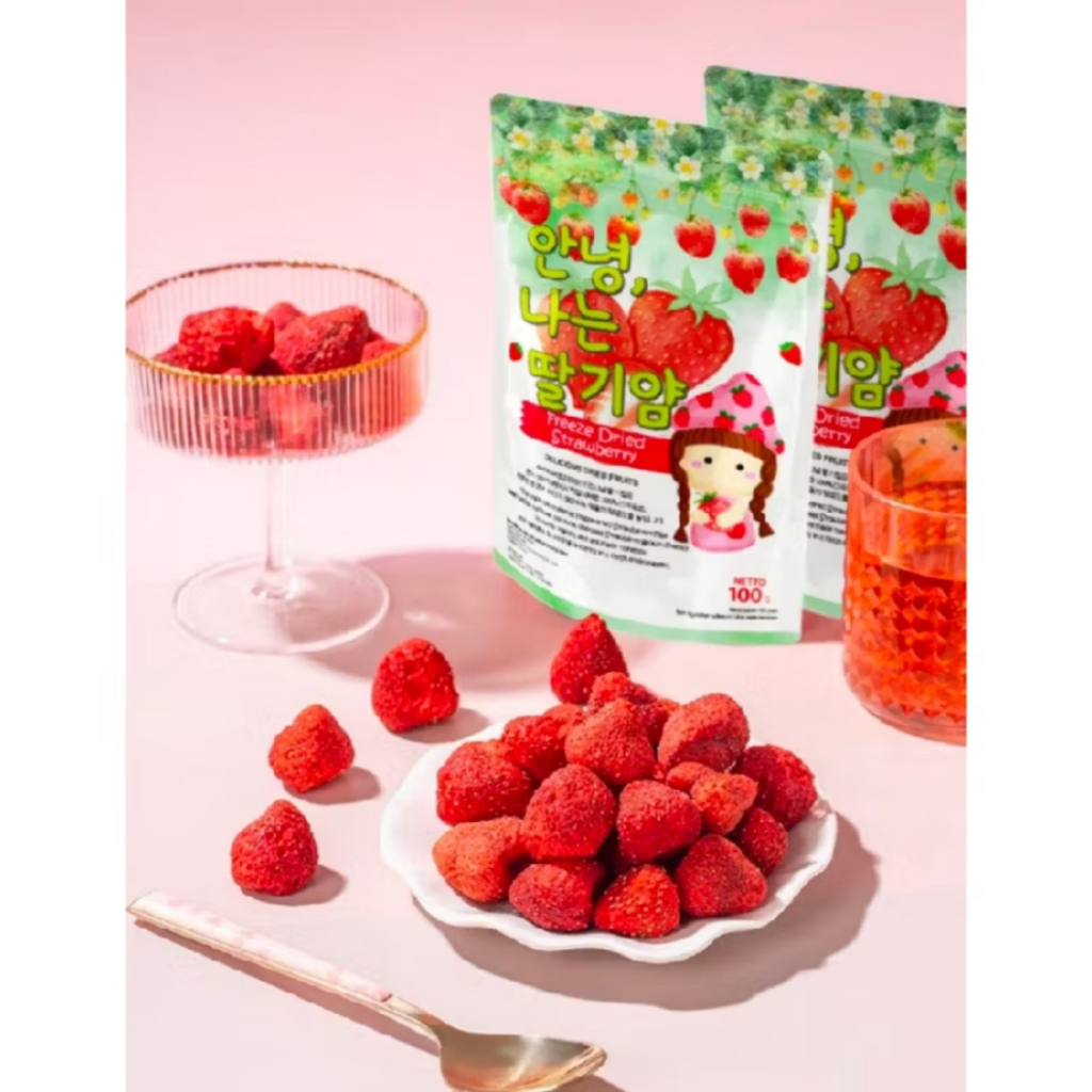 

FREEZE DRIED STRAWBERRY BUAH KERING STRAWBERRY CRISPY SWEET KRIUKK IMPORT