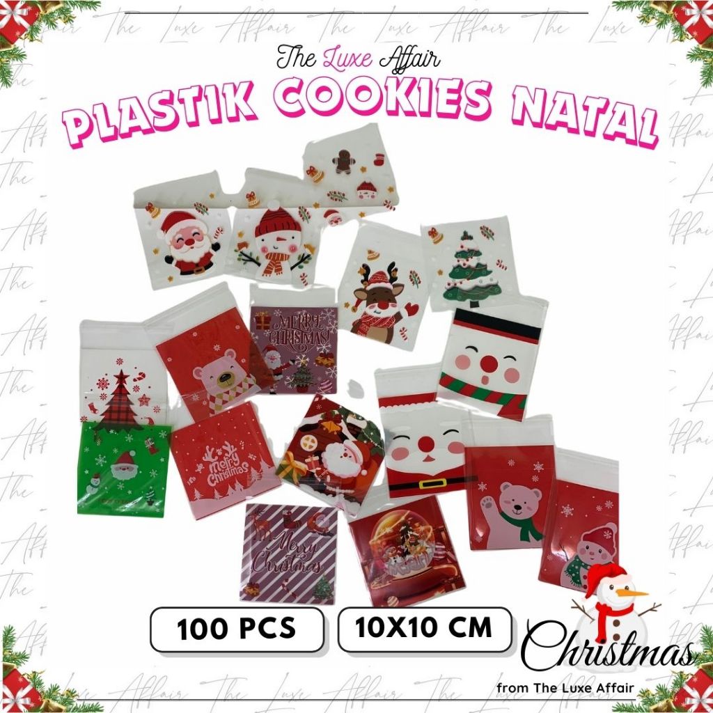 

Plastik Cookies Natal 10x10Cm (100pcs) Sudah Ada Len Plastik Kemasan Motif Natal Santa Plastik Opp Cookies Natal Packaging Hapers Merry Christmas Plastik Kue