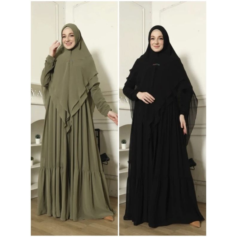 [BONUS HADIAH] Gamis syar'i branded / gamis set hijab / gamis set Khimar / Gamis syari premium set h