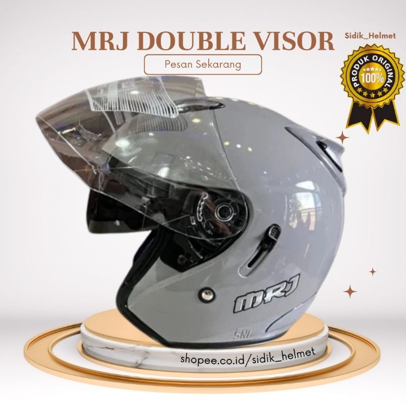 Helm MRJ Double Visor Original 100%, Helm Centro Dewas MRJ Doble Visor ori SNI, Helm murah Half face