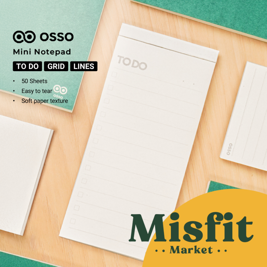 

OSSO Mini Notepad Lines Grid To Do Memo Pad