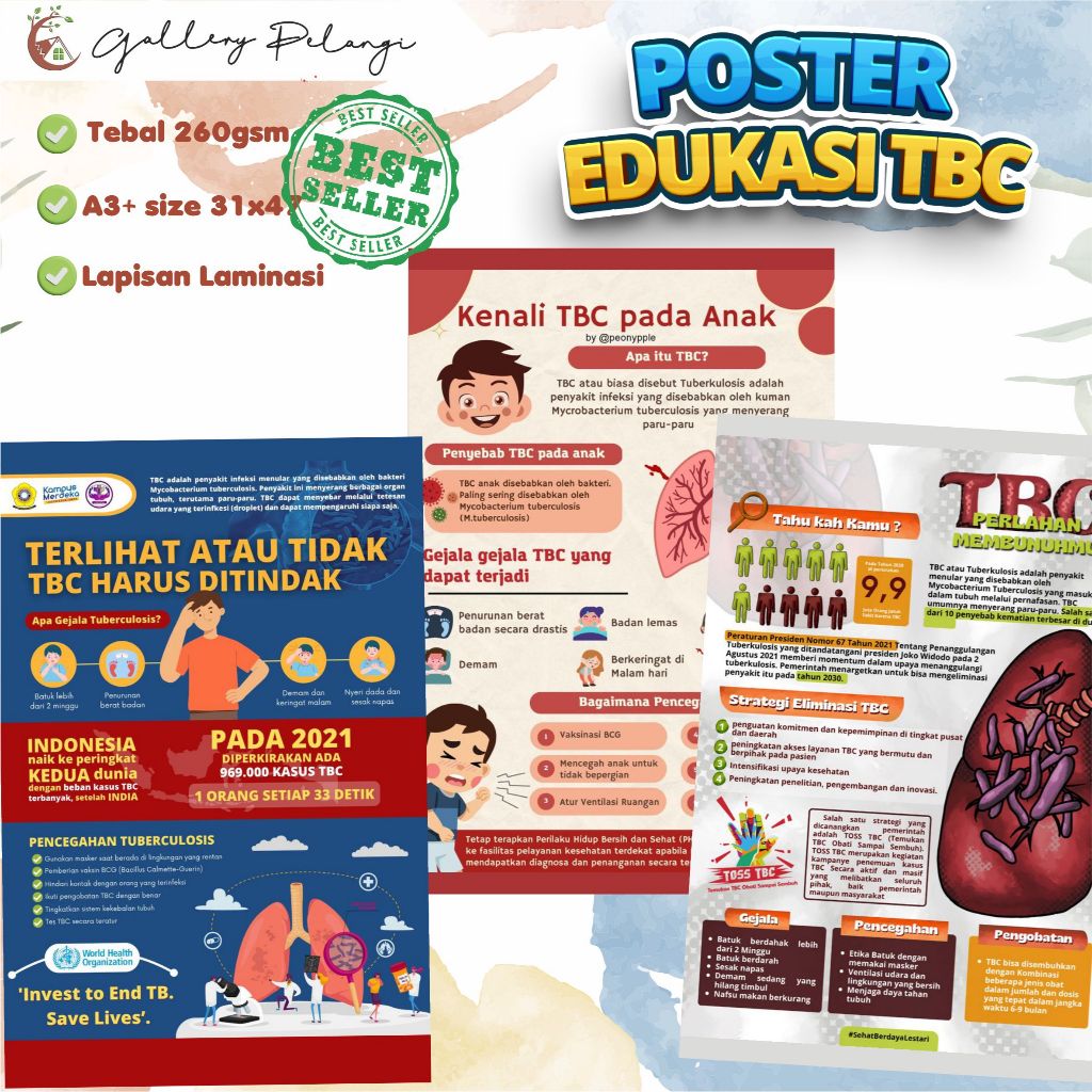 

Poster Edukasi Tuberculosis TBC Untuk Sekolah, Instansi, Kesehatan, Umum Laminasi Wipe Clean A3